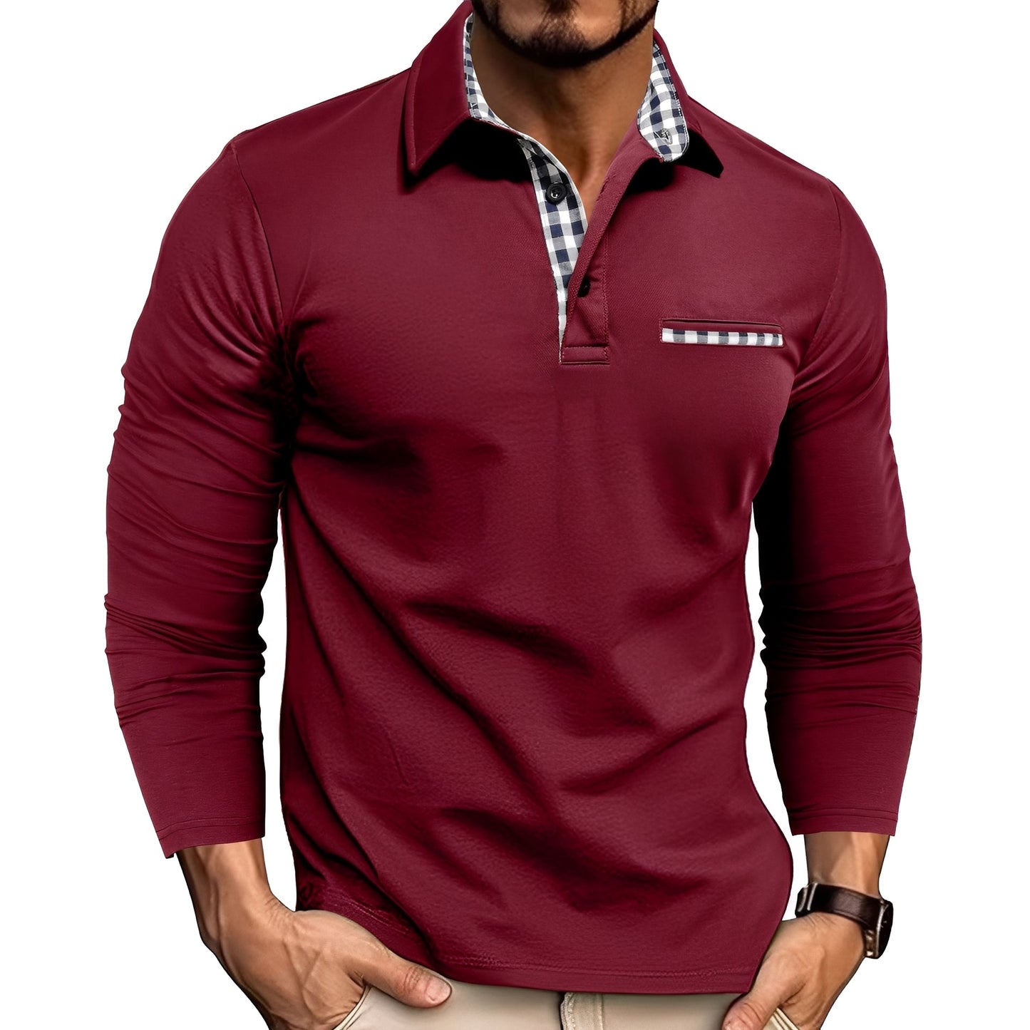 Jamison | Men's Long Sleeve Button-Down Polo Shirt