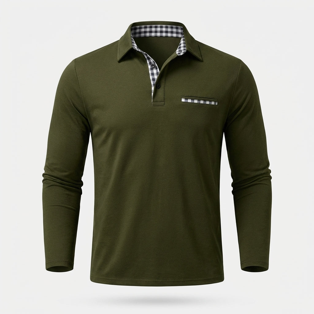 Jamison | Men's Long Sleeve Button-Down Polo Shirt